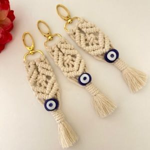 Macrame evil eye key chain Retro Boho